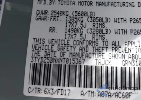 2022 Toyota Tacoma Trd Sport z USA, uszkodzony, nr VIN 3TYDZ5BNXNT015367